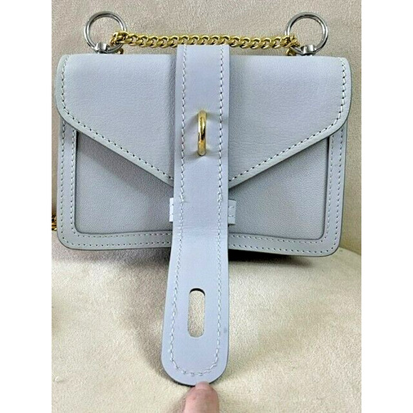 Chloe Aby Flap Crossbody Mini Bag Light Cloud Blue Silver Gold chain $2,490 - Picture 6 of 15